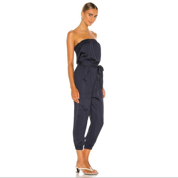 Frame Denim Pants - Frame Harem Cargo Strapless Jumpsuit Navy XL